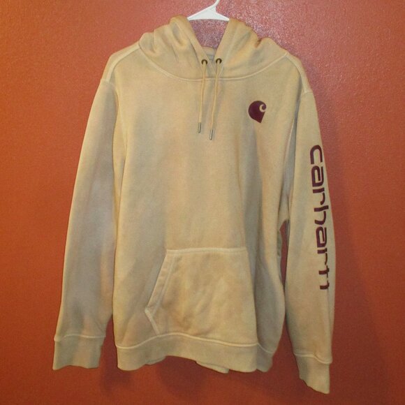 Carhartt Men XX Large Tan Red Warm Comfortable Long Sleeve Pullover Hoodie - Picture 4 of 9